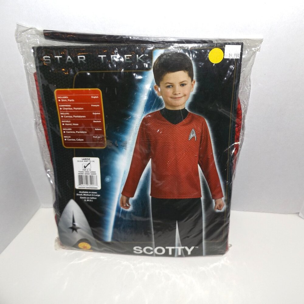 Rubie’s Child Large Star Trek Scotty Dress Up Costume NOS Open Pkg